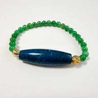 【16.5〜17cm】エメラルドとクリソコラブレスレット