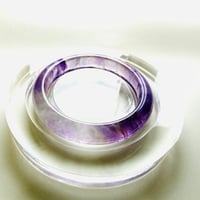 【手首内径16～17cm】ラベンダーアメジスト くり抜きバングル