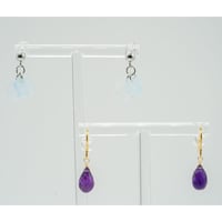 アメジストドロップピアス