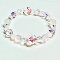 【17cm】ピンクのうさぎ彫ブレスレット