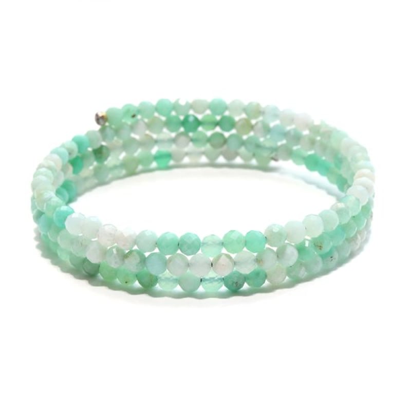 ピンクトルマリンとアイオライトと水晶の形状記憶ワイヤーブレスレット FREESIZE】ワイヤーブレスレット | Harmonie Stone