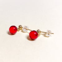 ルビーアンバーのピアス