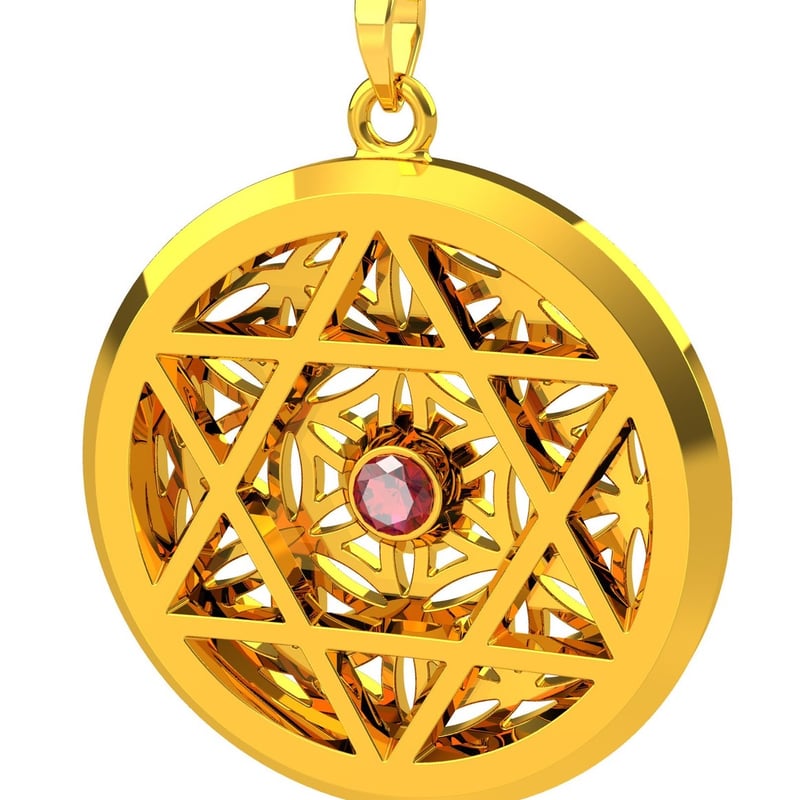 神聖幾何学フラワーオブライフ種銭モチーフペンダントトップ