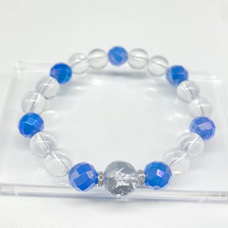 【龍神水晶】ブルーアゲートオーラのブレスレット