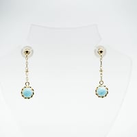 10KYG ラリマールチェーンピアス