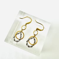 K18 WG/YG ムーンストーンリングフックピアス