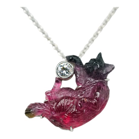 【jewelry】ねこちゃんダイヤネックレス