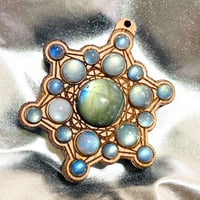 ラブラドライトの欅キーホルダー