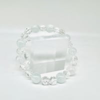 【17cm】アクアマリンと水晶ブレスレット
