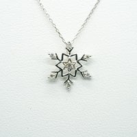 18KWG雪の結晶ネックレス