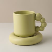 もこもこハンドル　セラミック カップセット(グリーン)