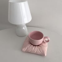 マカロン クッションソーサー コーヒーカップ ピンク