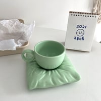 マカロン クッションソーサー コーヒーカップ グリーン