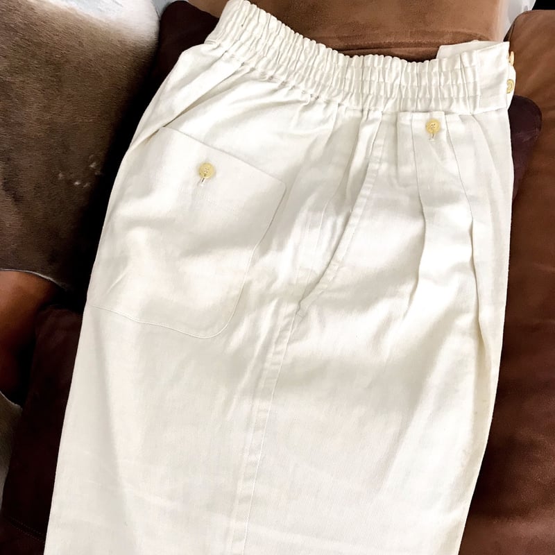 90s vintage スラックス リネン素材　麻混　アイボリー　メンズ 90s vintage スラックス リネン素材 麻混 アイボリー メンズ