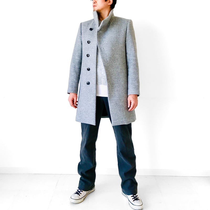 メンズ【men's】最上質ジロンラムウール素材使用 スタンドカラー 比翼