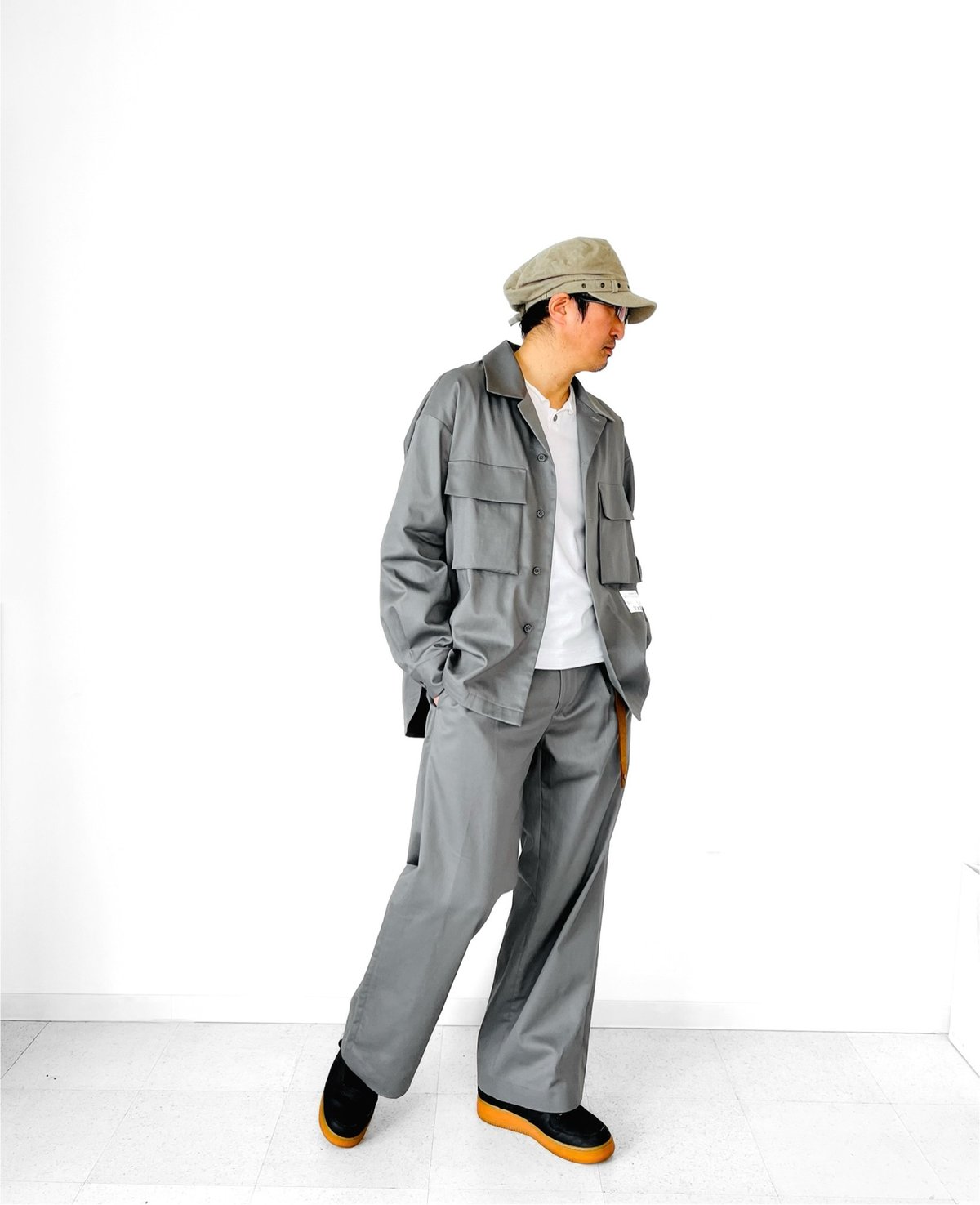 アッパーハイツ★ビッグシルエット デニムシャツ ドロップショルダー ウォッシュド アッパーハイツ☆ビッグシルエット デニムシャツ ドロップ