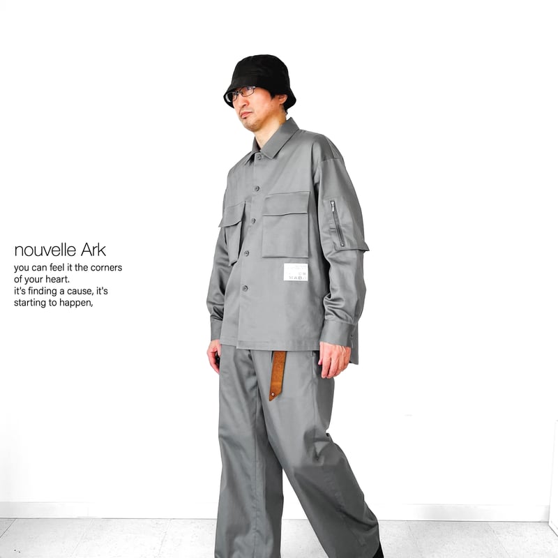 メンズ【men's】ビッグシルエット ドロップショルダー 胸・袖ポケット