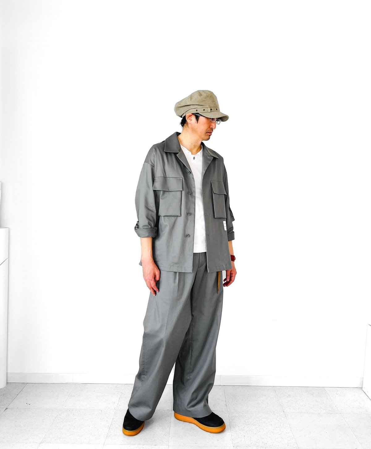 メンズ【men's】ビッグシルエット ドロップショルダー 胸・袖