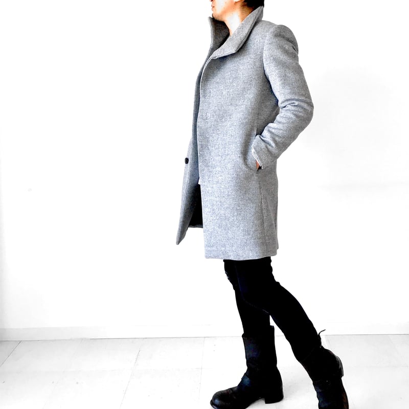 メンズ【men's】最上質ジロンラムウール素材使用 スタンドカラー 比翼