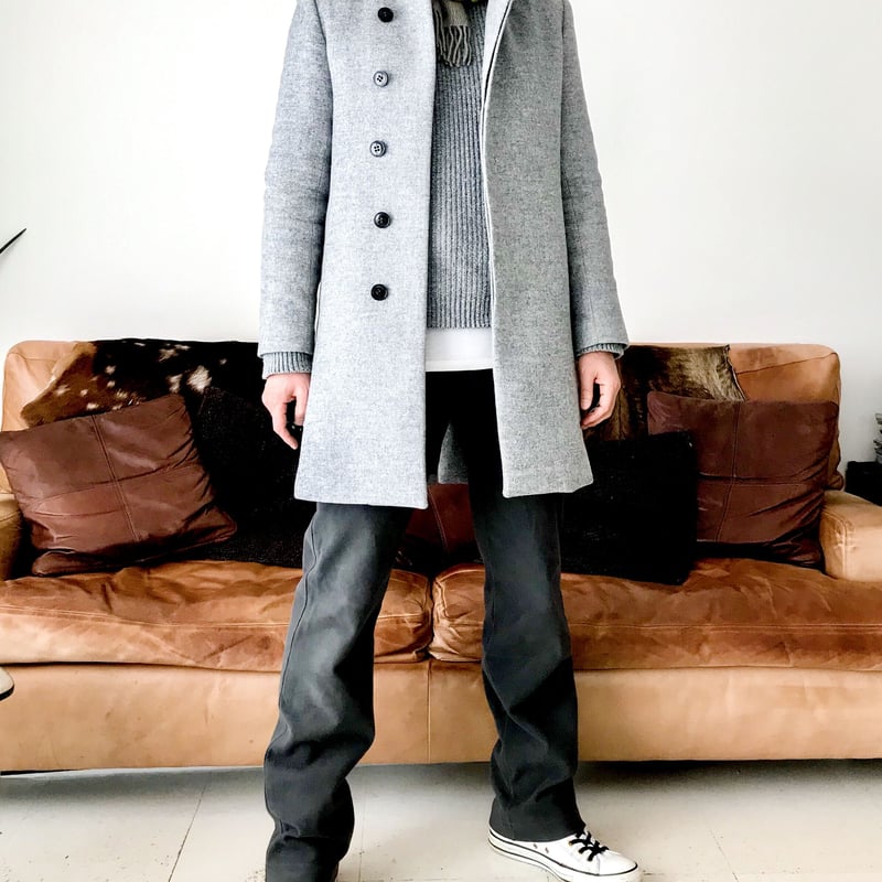 メンズ【men's】最上質ジロンラムウール素材使用 スタンドカラー 比翼