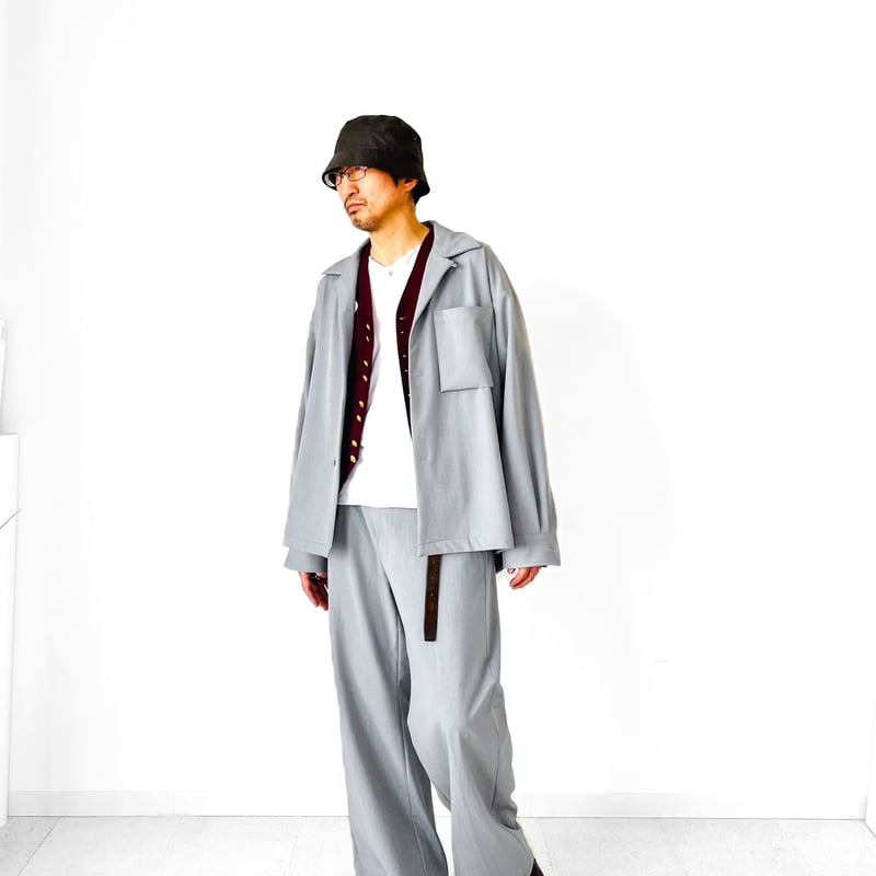 メンズ 長ズボン ビッグシルエット ポケット ストレート T03140 メンズ【men's】最上質TR素材 ビッグシルエット シャツブルゾン