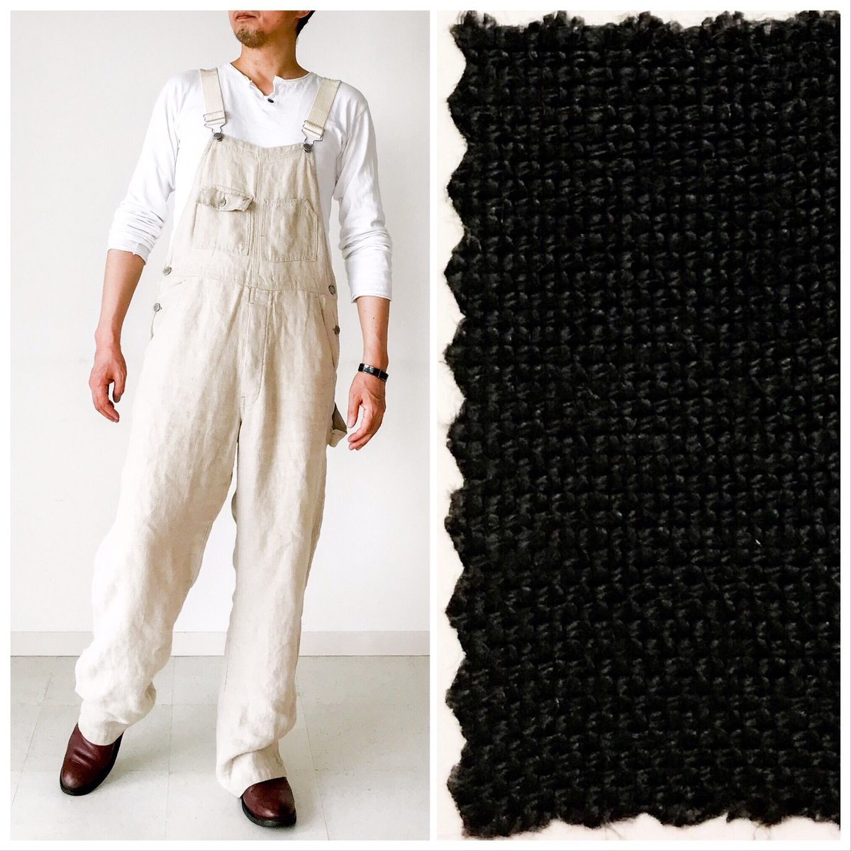 メンズ【men's】《ブラック色》Herdmans社アイリッシュリネン素材100