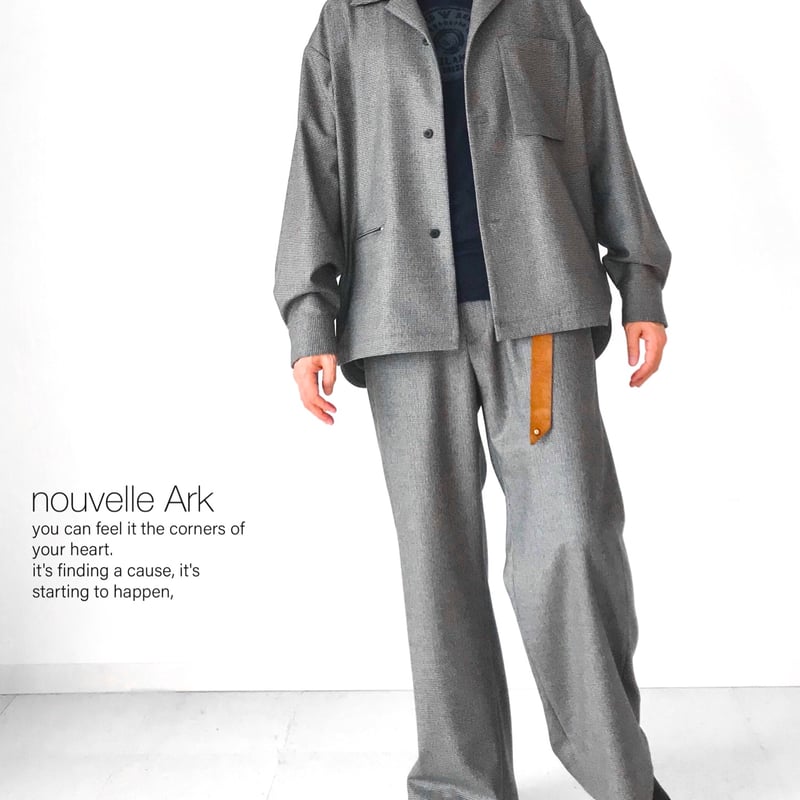 メンズ【men's】最上質ウールフラノ素材 千鳥格子柄ビッグシルエット