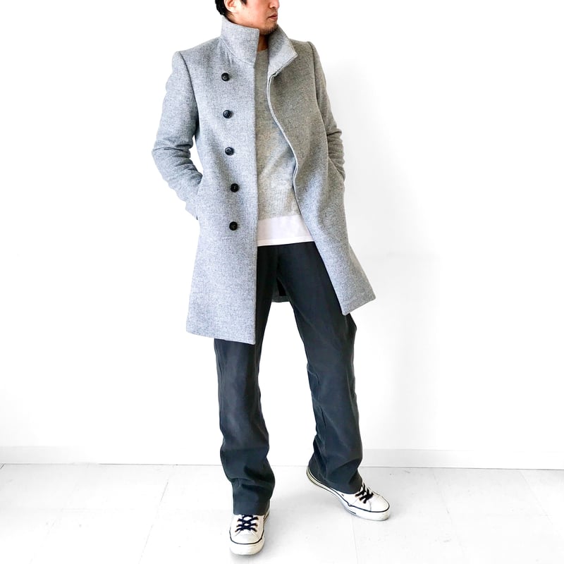 メンズ【men's】最上質ジロンラムウール素材使用 スタンドカラー 比翼