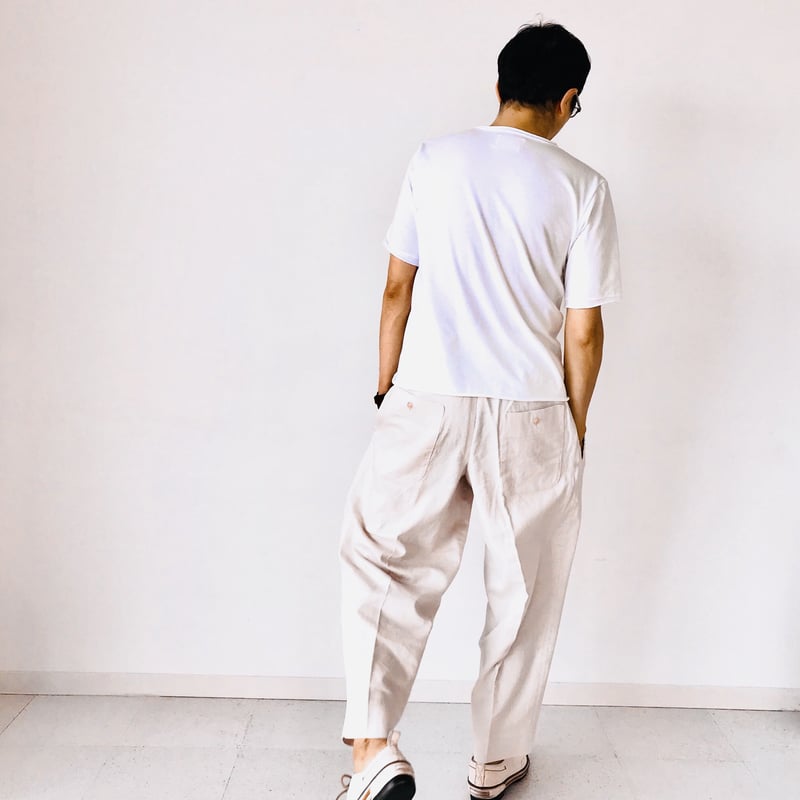 メンズ【men's】《オフホワイト色》Herdmans社アイリッシュリネン素材