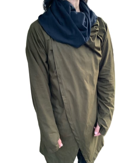 Big Hooded ロングカーディガンコートM short