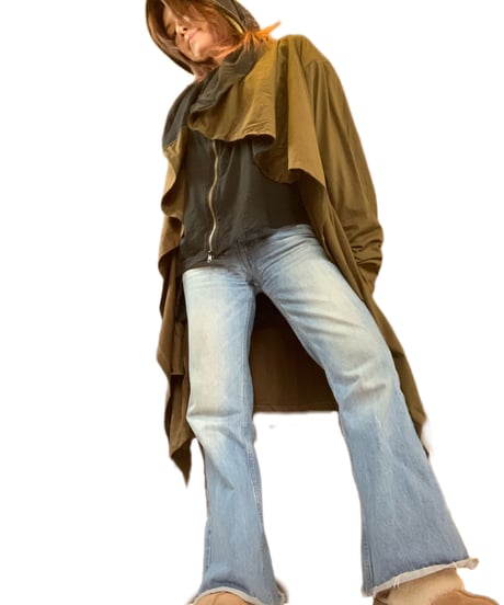 Big Hooded ロングカーディガンコートM short