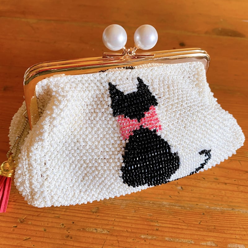 おめかし黒猫のビーズがま口 | Yoko's Store おめかし黒猫のビーズがま口 | Yoko's Store