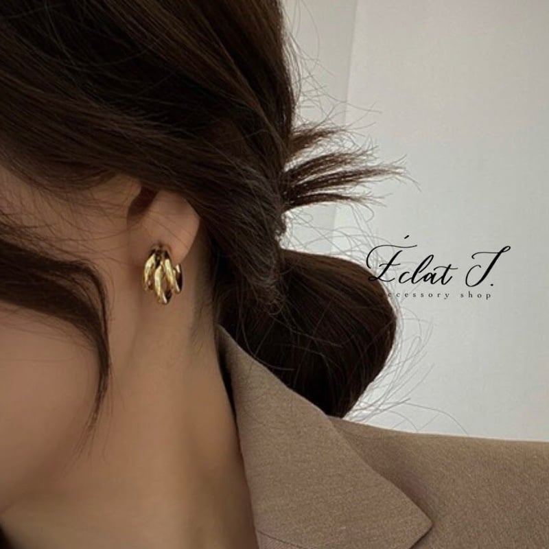 ◉3連リングのフープピアス◉ | EclatJ.STORE
