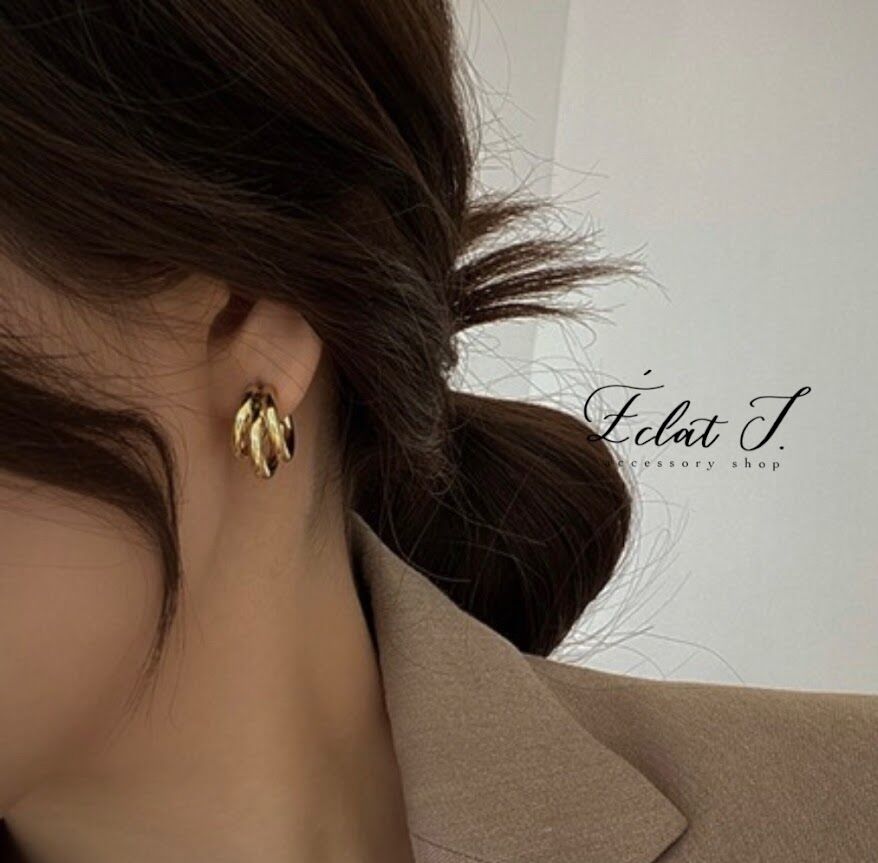 TEN. テン　3連リングピアス ◉3連リングのフープピアス◉ | EclatJ.STORE
