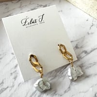 ◉シェルモチーフチェーンハンドメイドピアス◉
