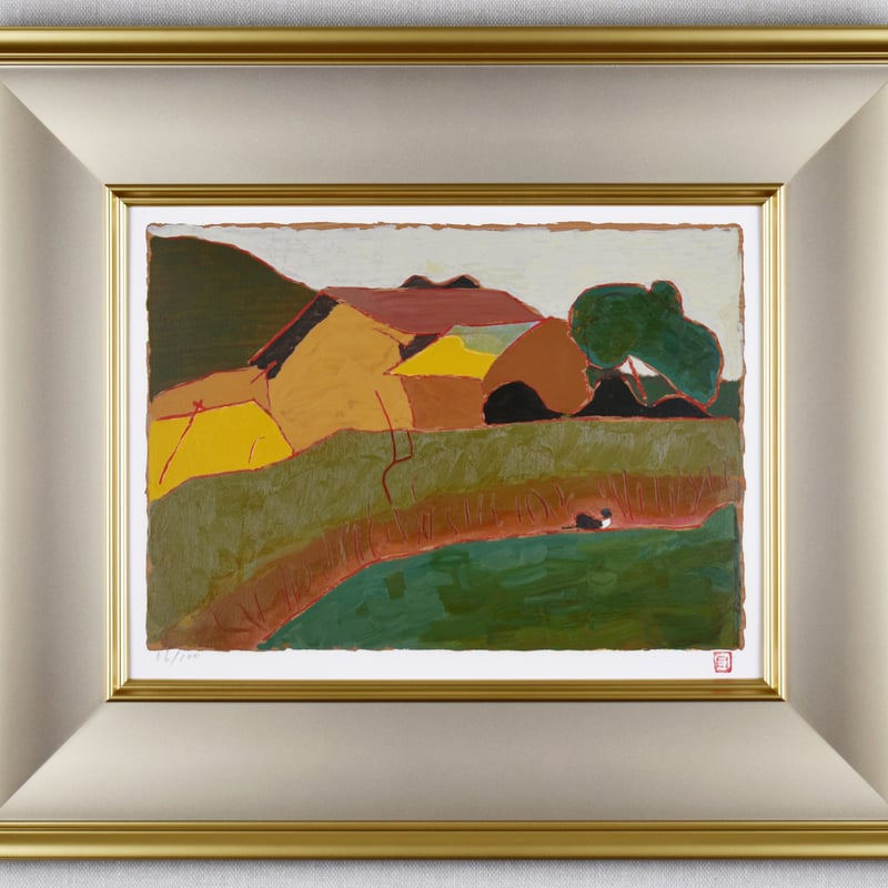 熊谷守一「蕎麦畑」ｼﾙｸｽｸﾘｰﾝ | 柳ケ瀬画廊オンラインストア