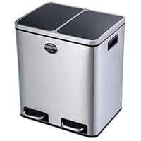 ダルトン(Dulton) 2 コンパートメント ビン 30L ステンレス製 ペダル式 分別 ダストボックス K855-1203-2