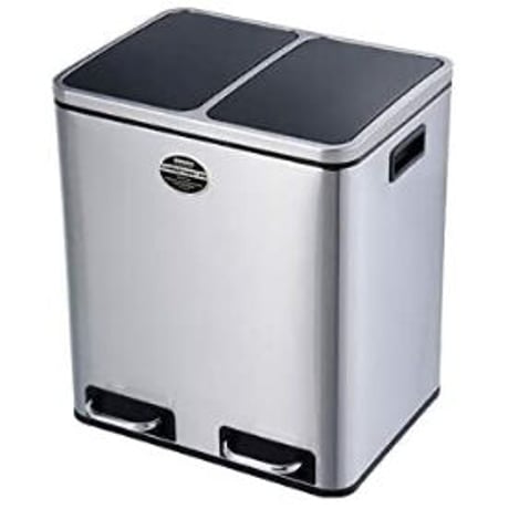 ダルトン(Dulton) 2 コンパートメント ビン 30L ステンレス製 ペダル式 分別 ダストボックス K855-1203-2