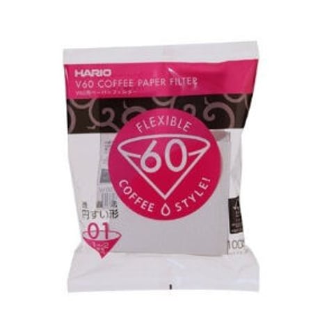 HARIO (ハリオ) V60 用 ペーパーフィルター 01W 1~2杯用 100枚入り ホワイト VCF-01-100W