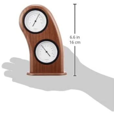 旭川家具 ササキ工芸 スマイル温湿時計 ウォルナット TH/HY-SML-W