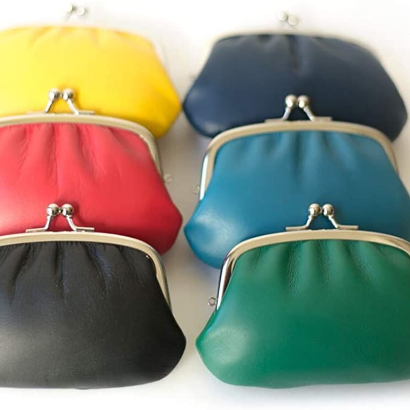 松野屋 牛革の親子がま口財布(ピンク） | LNM