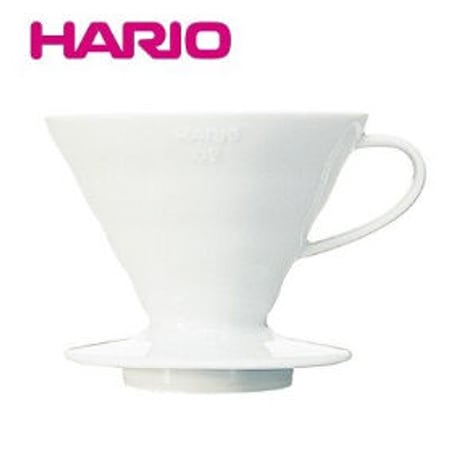 HARIO　V60透過ドリッパー02セラミックW　ホワイト　VDC-02W　ハリオ