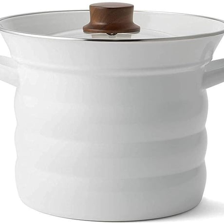 富士ホーロー パスタ鍋 IH対応 パスタポット ホワイト 20cm N-20P.W