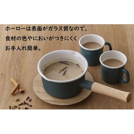 富士ホーロー 片手鍋 ミルクパン コットン シリーズ スモークブルー 14cm CTN-14M.SB