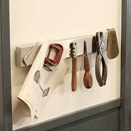 ルトン(Dulton) 壁掛け ステンレス マグネティック ツールホルダー 高さ47×幅450×奥行15mm STAINLESS MAGNETIC TOOL HOLDER G655-750-45