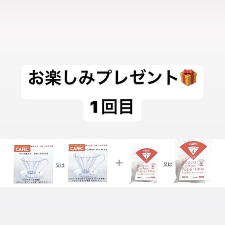 ＜定期便＞お楽しみ得典付コーヒー(粉：中細挽き)セット100g×2袋（送料無料）