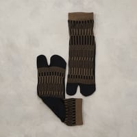 《men's》random stripe tabi <black × khaki> M-K03