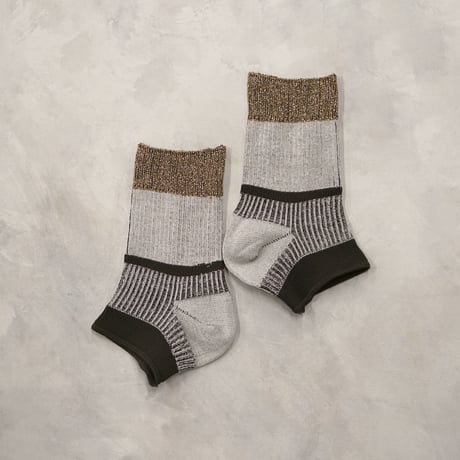 ankle cover socks (short) <khaki gray> L-S35