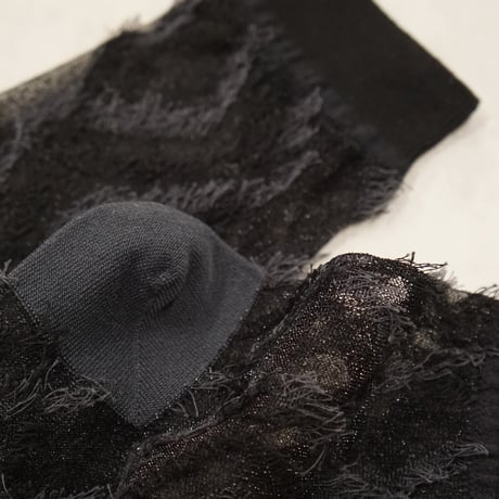 fringe check see-through <black> L-S83