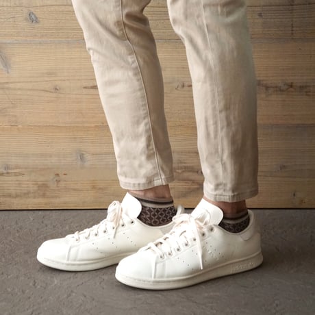 《men's》zigzag ankle socks <charcoal × mocha> M-K02
